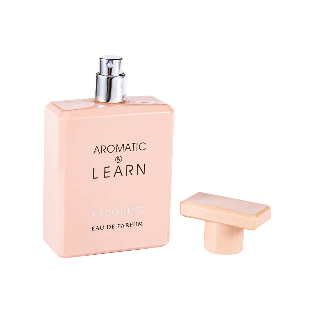 KY1490-WJ2155 زجاجة عطر زجاجية مستطيلة مطبوعة سعة 50 مل مع غطاء لامع