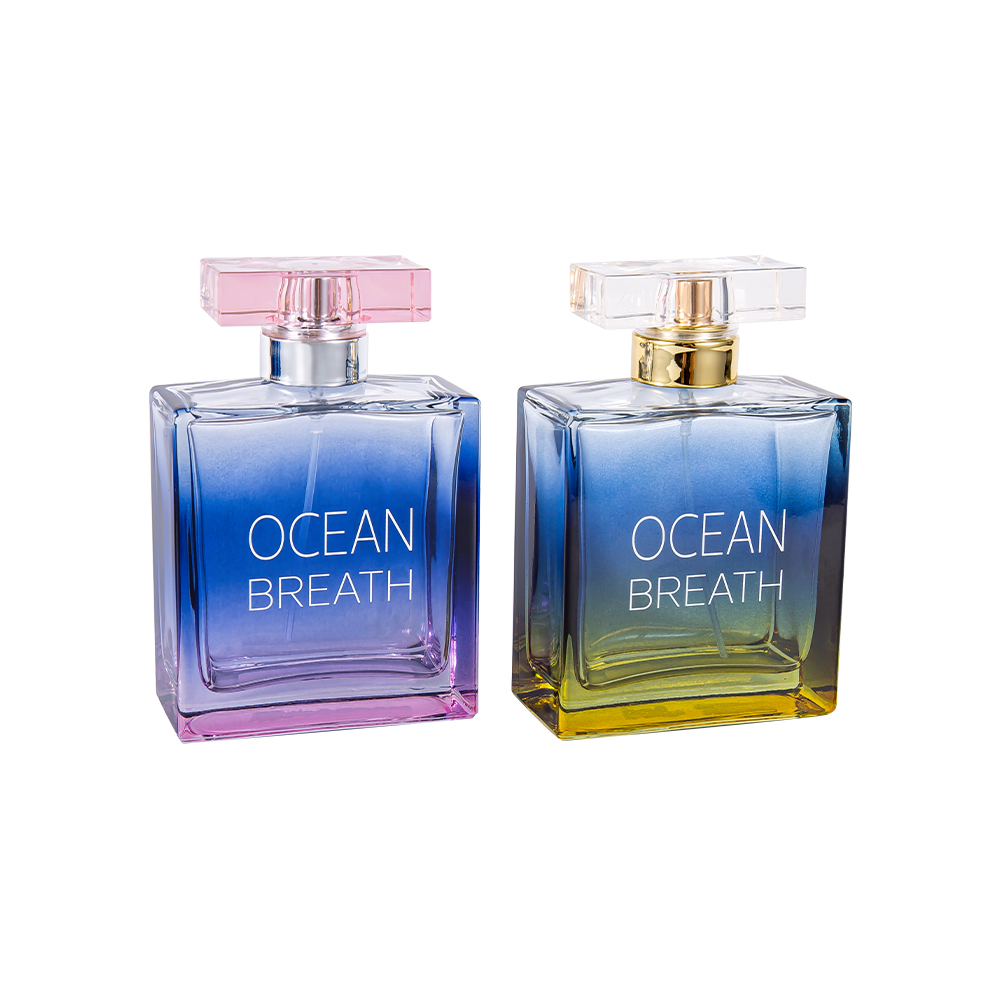 GC4375-WJ208 زجاجة عطر زجاجية مطلية بلونين سعة 100 مل مع غطاء مطلي بالأشعة فوق البنفسجية من Surlyn