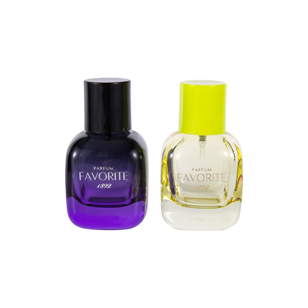 GC4868-WJ2445 زجاجة عطر زجاجية مزخرفة سعة 30 مل مع غطاء PP، سلسلة متعددة السعة