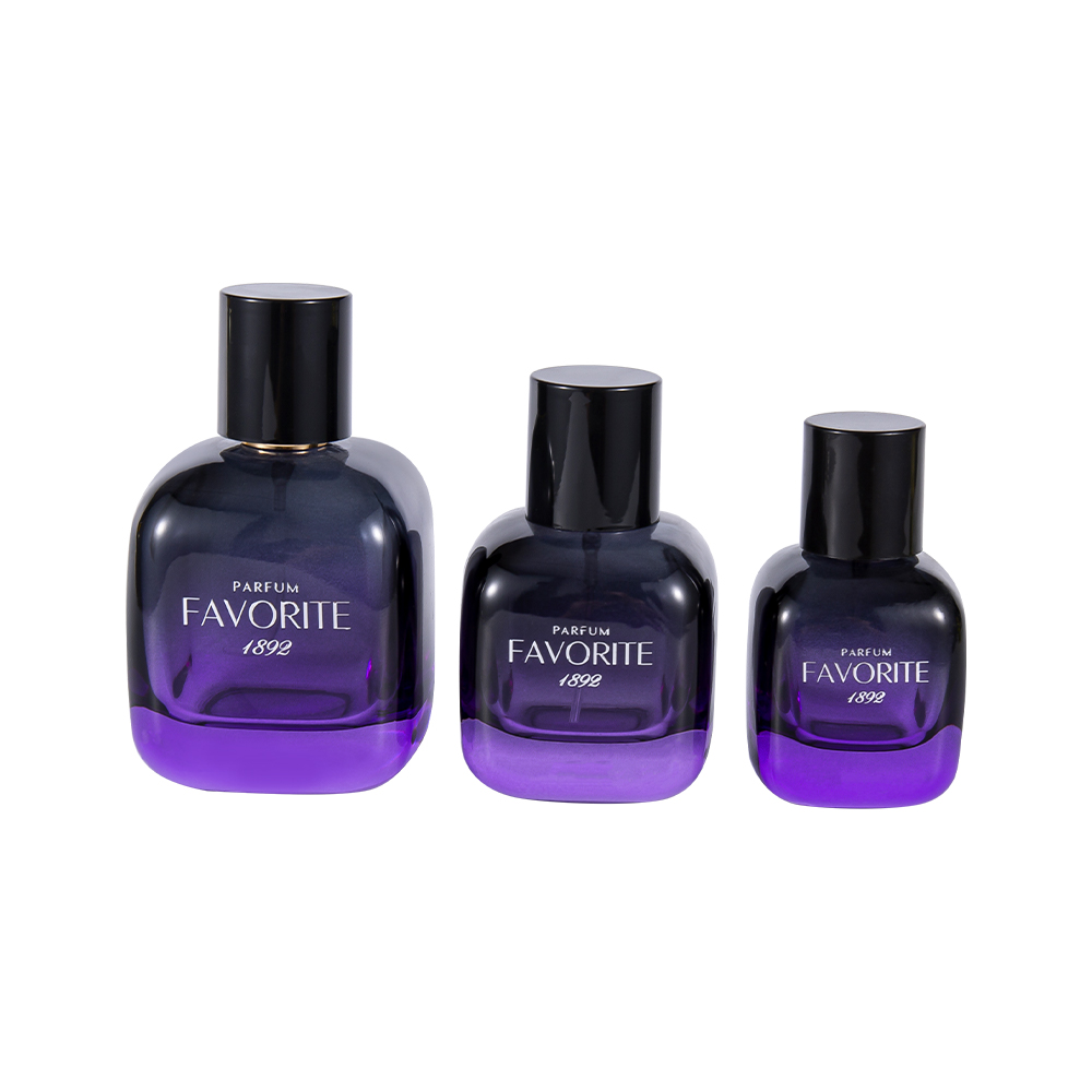 GC4869-WJ2531 زجاجة عطر زجاجية مزخرفة سعة 50 مل مع غطاء PP، سلسلة متعددة السعة